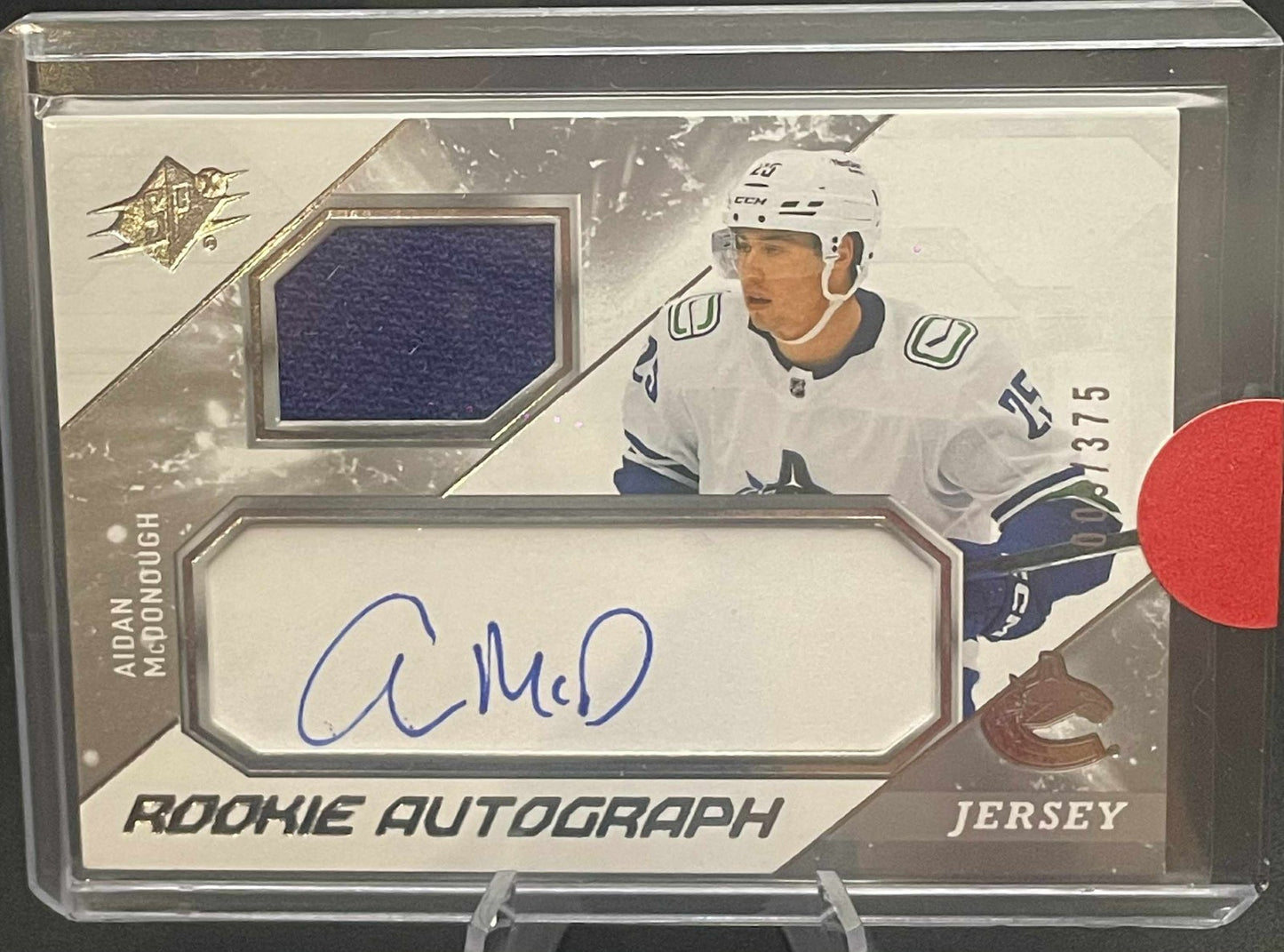 2023-24 SPx Rookie Auto Jersey /375 Aidan McDonough #AM Auto RC