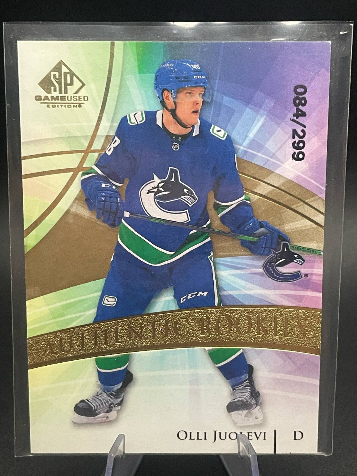 2020-21 SPGU Gold Burst Rookies Olli Juolevi #164 Canucks SN# /299