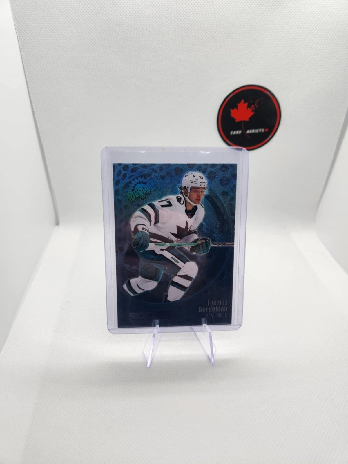 2022-23 Metal Universe Thomas Bordeleau ROOKIE #196 BLUE SPECTRUM Sharks Sp