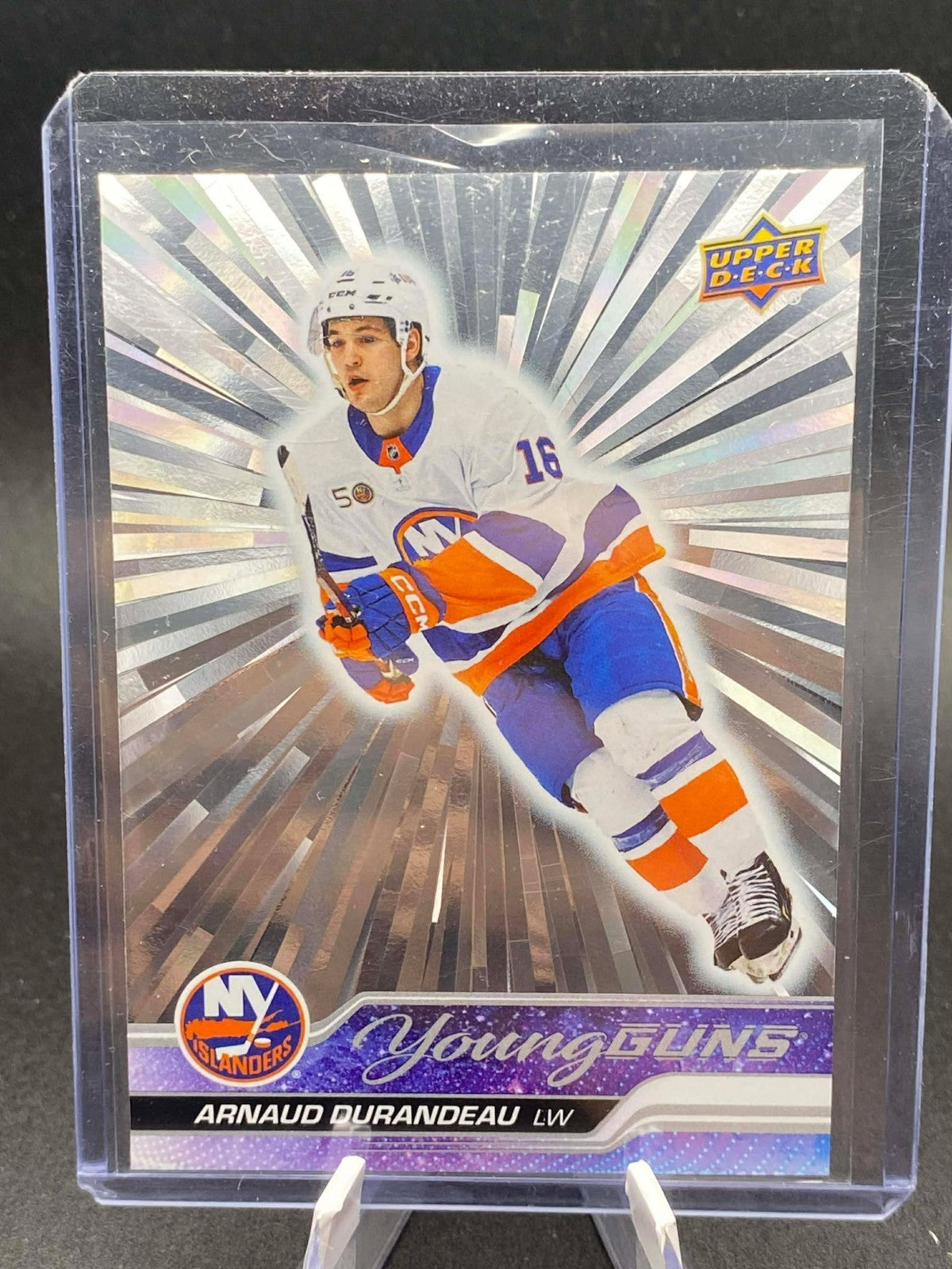 2023-24 Upper Deck Outburst Silver Young Guns #217 Arnaud Durandeau - Rookie