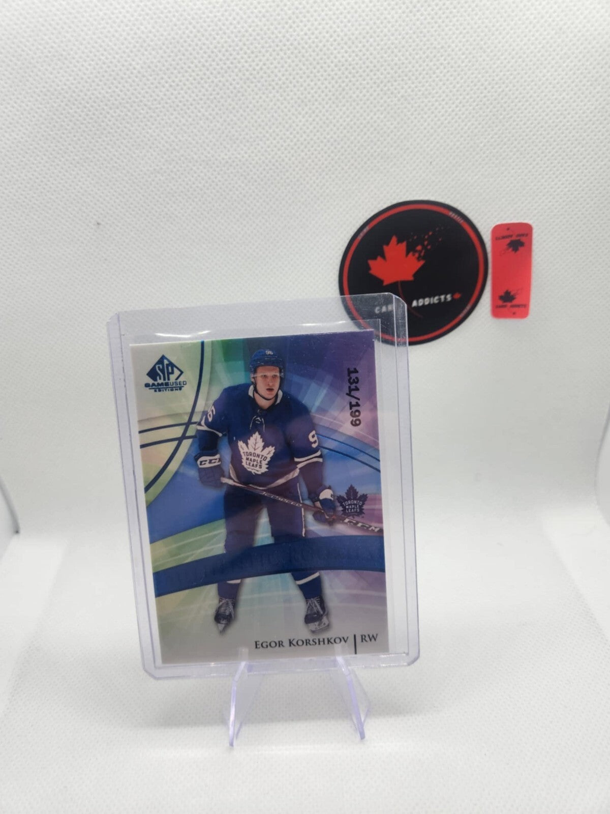 2020-21 UD SP GAME USED AUTHENTIC ROOKIES EGOR KORSHIKOV #153 RC BLUE #/199 MINT