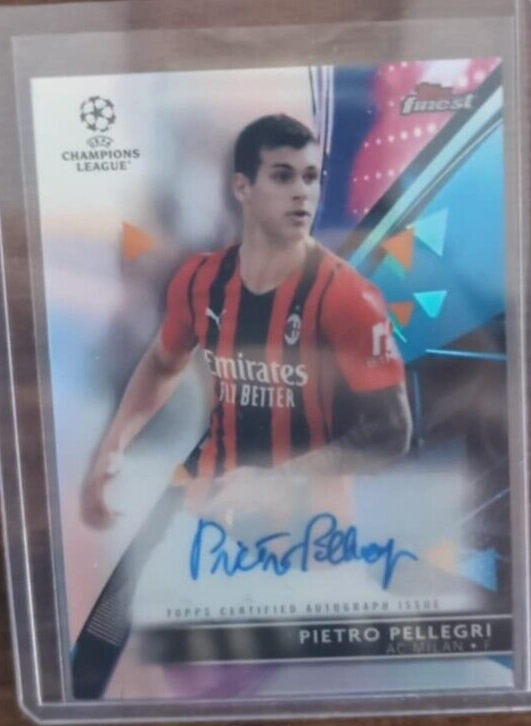 2021-2022 Topps Finest UCL - Pietro Pellegri Refractor Auto - AC Milan