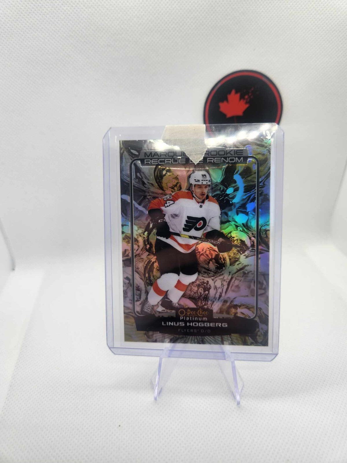2022-23 OPC Platinum Linus Hogberg RC #257 Flyers Liquid Metal SN# /349