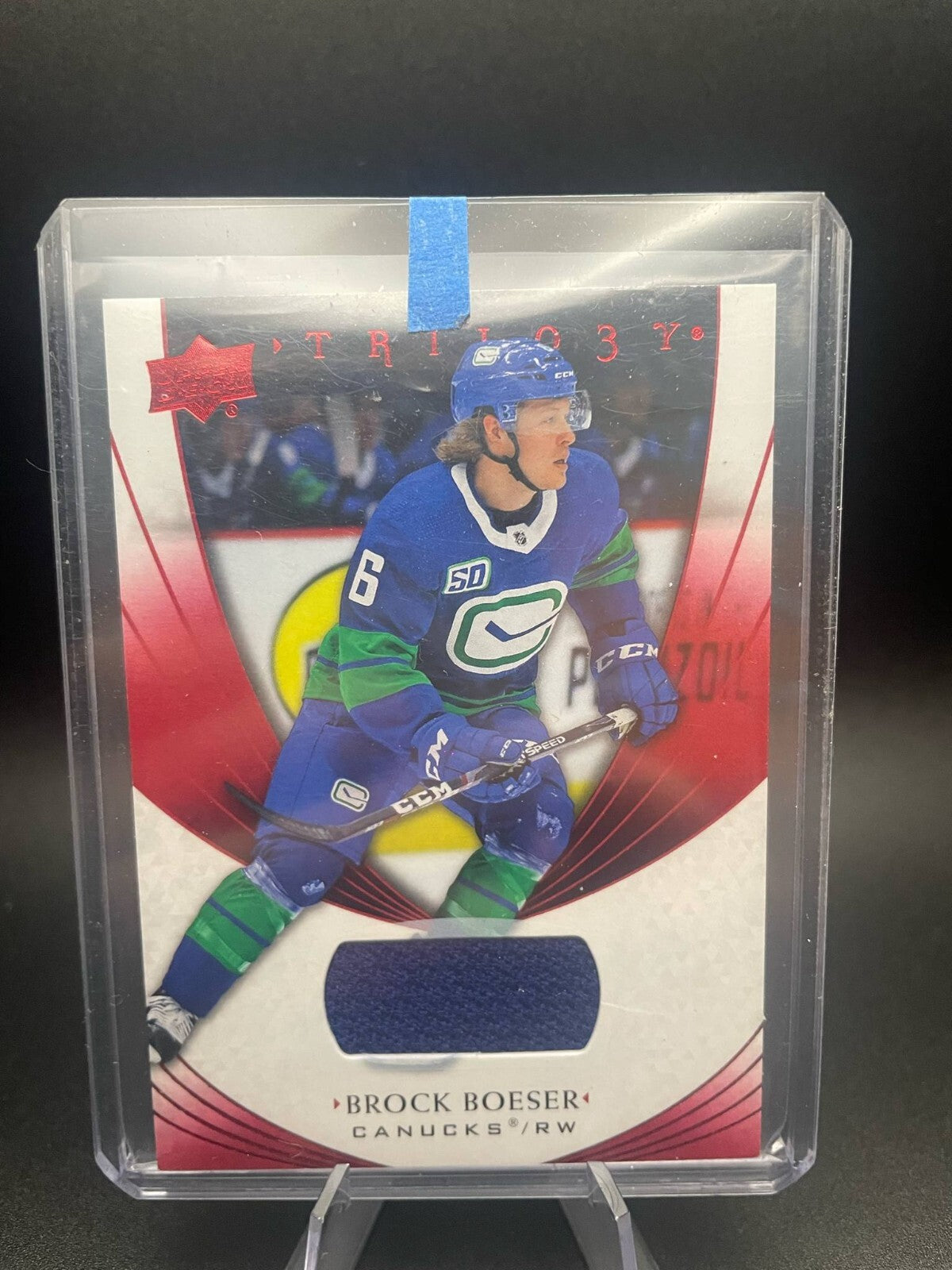 BROCK BOESER GAME-JERSEY UPPER DECK TRILOGY RED 2019-20