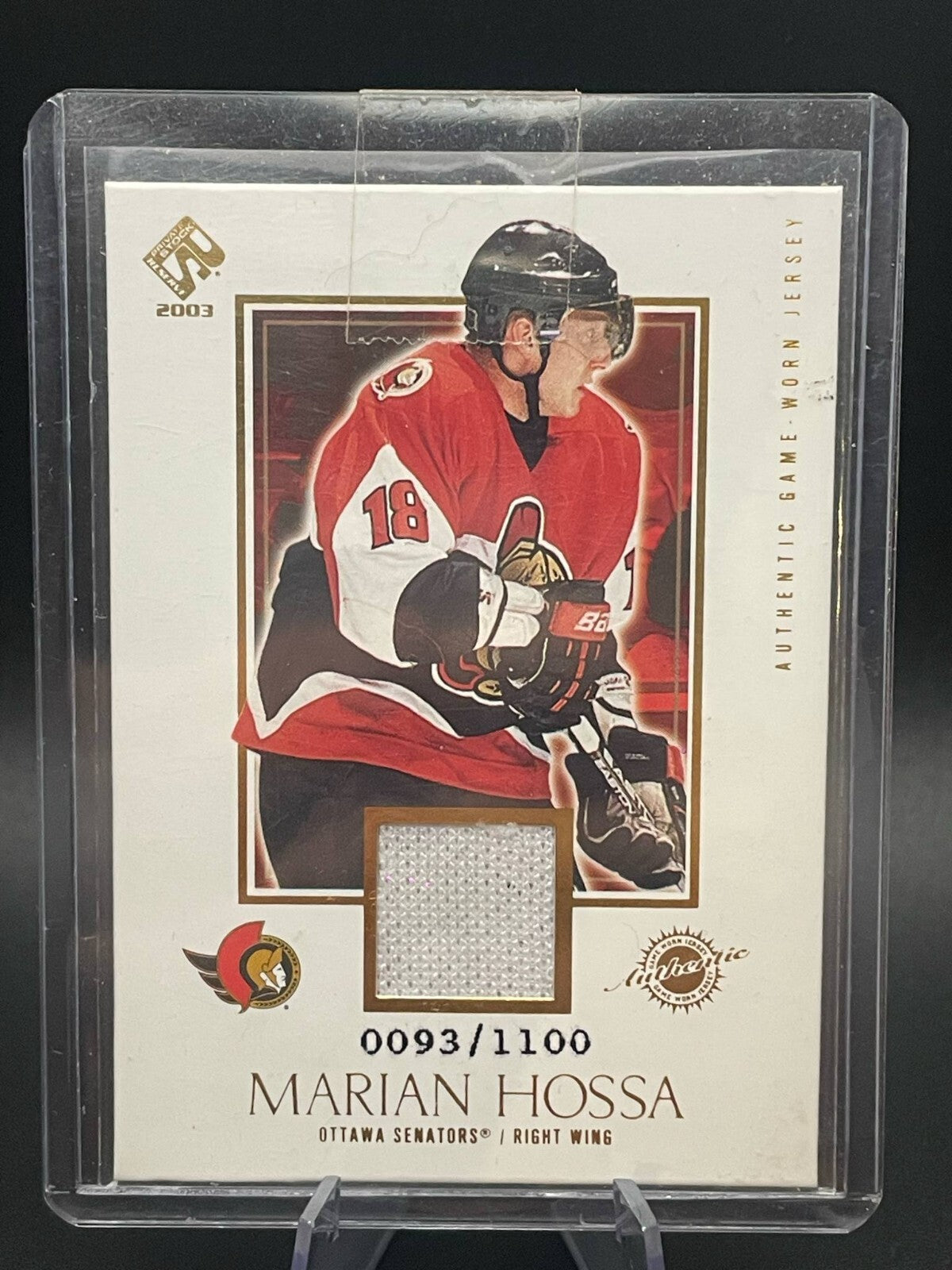 2002-03 Pacific Private Stock Reserve Jersey Marian Hossa #134 /1100