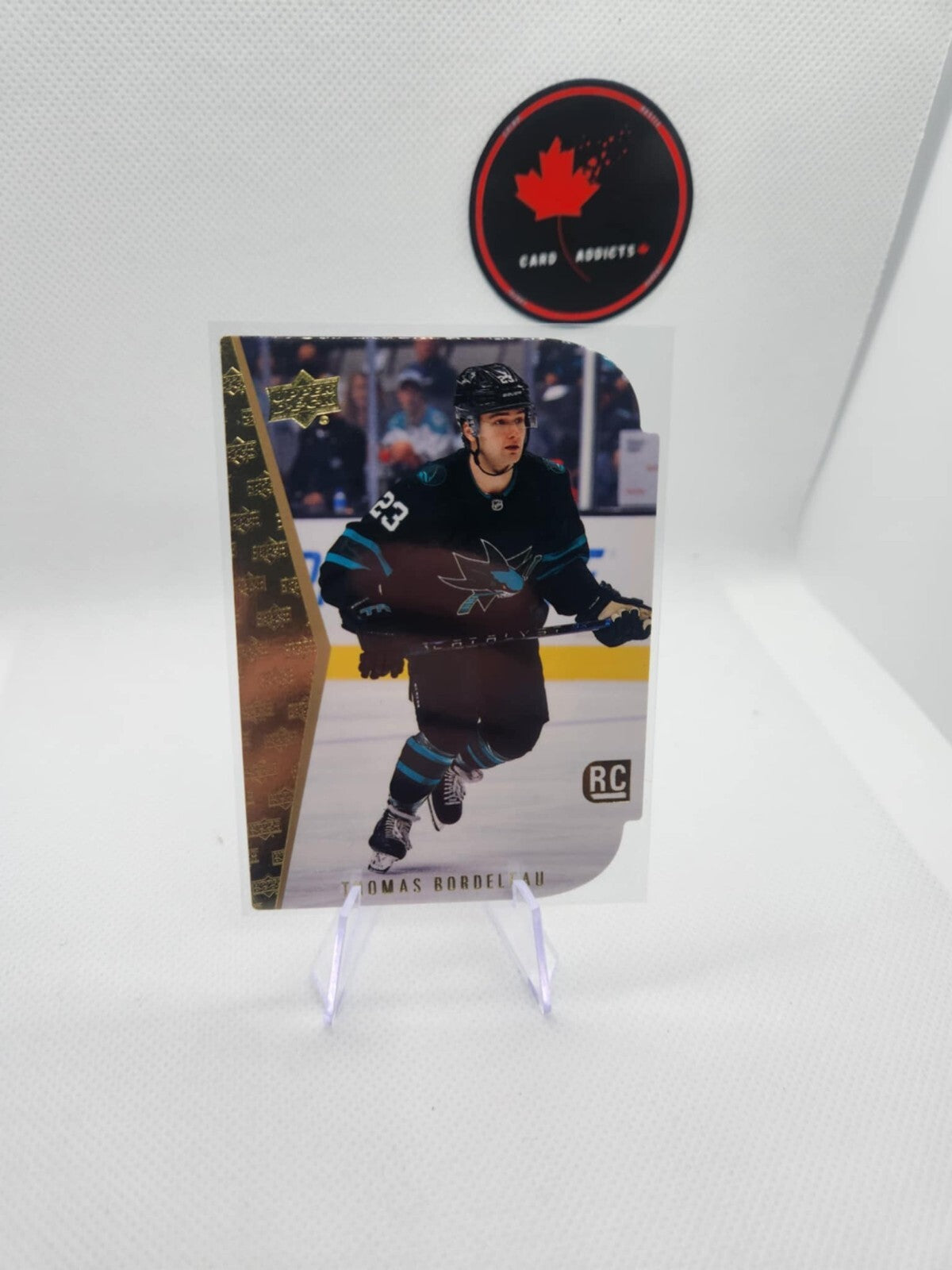 Thomas BORDELEAU RC 2022-23 Upper Deck Series 1 Retro Die Cut Gold #RDT-9