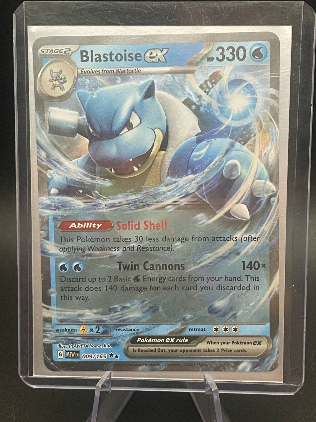 Pokemon TCG - Double Rare Holo Blastoise ex 009/165 - Scarlet & Violet 151 - NM