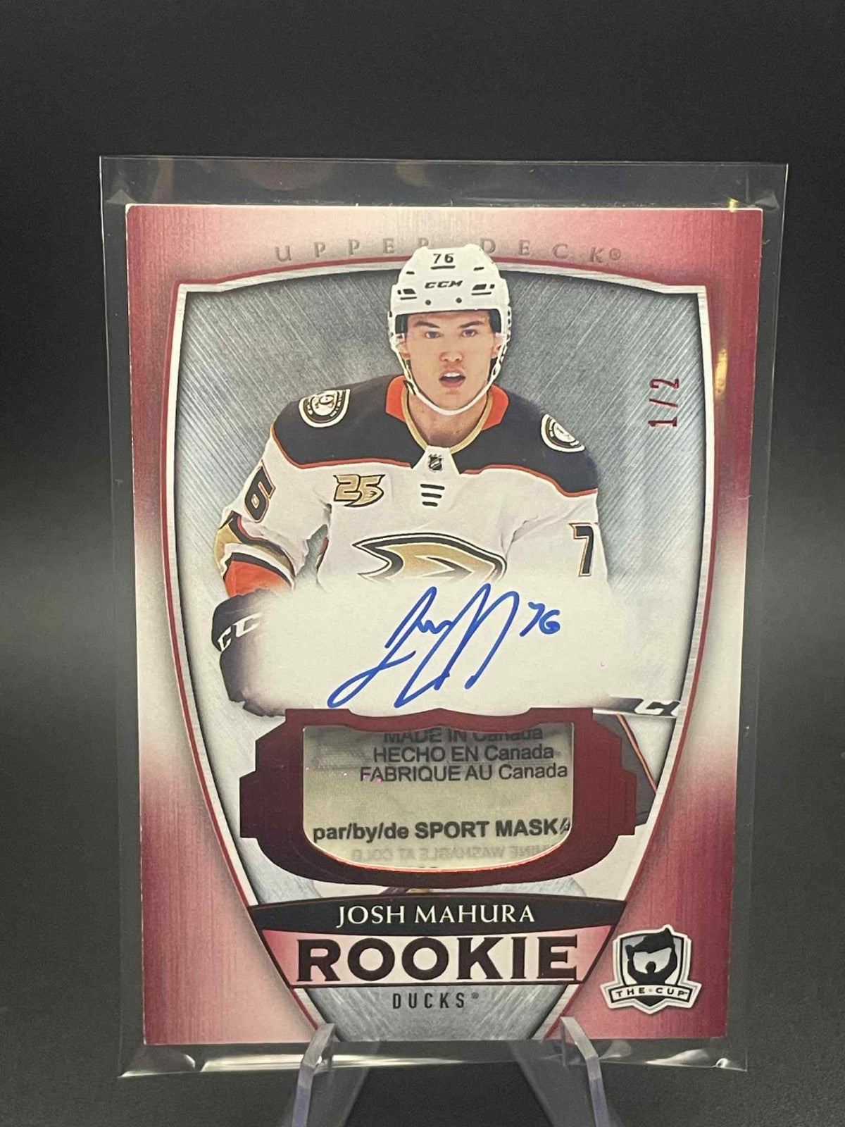 2018-19 Upper Deck The Cup Tag Red Foil /2 Josh Mahura RPA Rookie Patch Auto RC