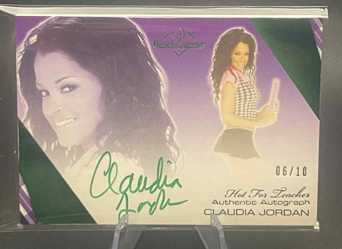2012 Benchwarmer CLAUDIA JORDAN Hot For Teacher #15 Green Auto/10