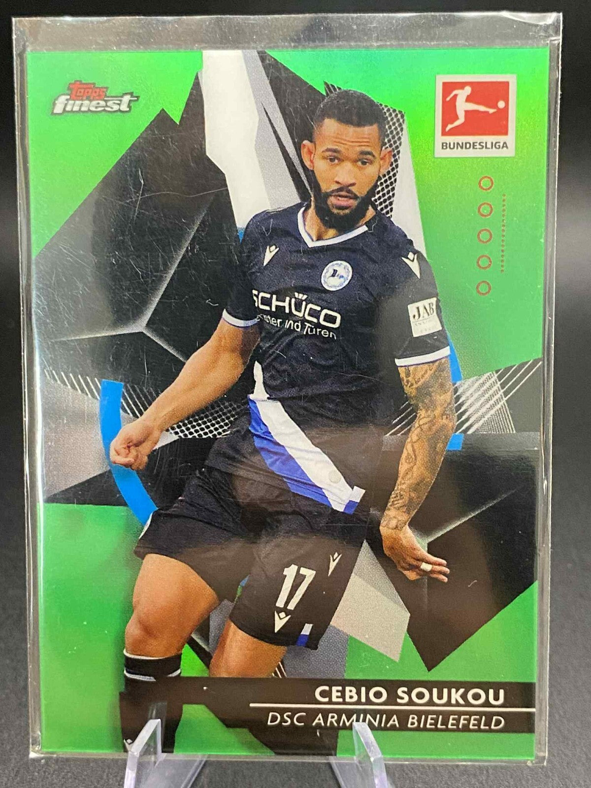 2020-21 Topps Finest Bundesliga Green Refractor /99 Cebio Soukou #21 Rookie RC