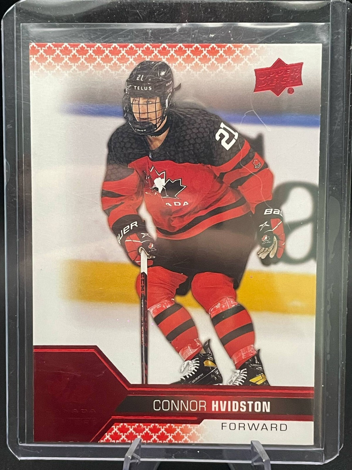 2022-23 UD Team canada juniors red Connor Hvidston #28