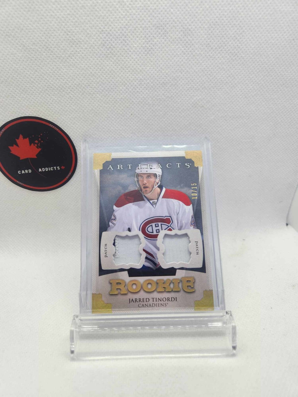 2013-14 Artifacts Jerseys Patch Emerald #170 Jarred Tinordi Gold /15
