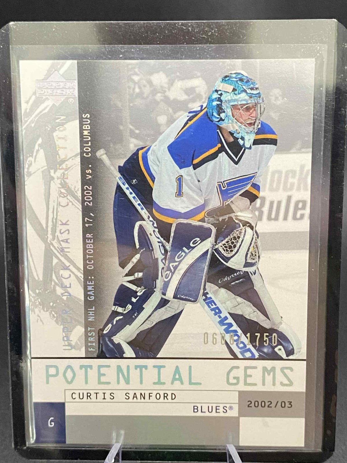 2002-03 UD Mask Collection - Potential Gems - #125 Curtis Sanford /1750