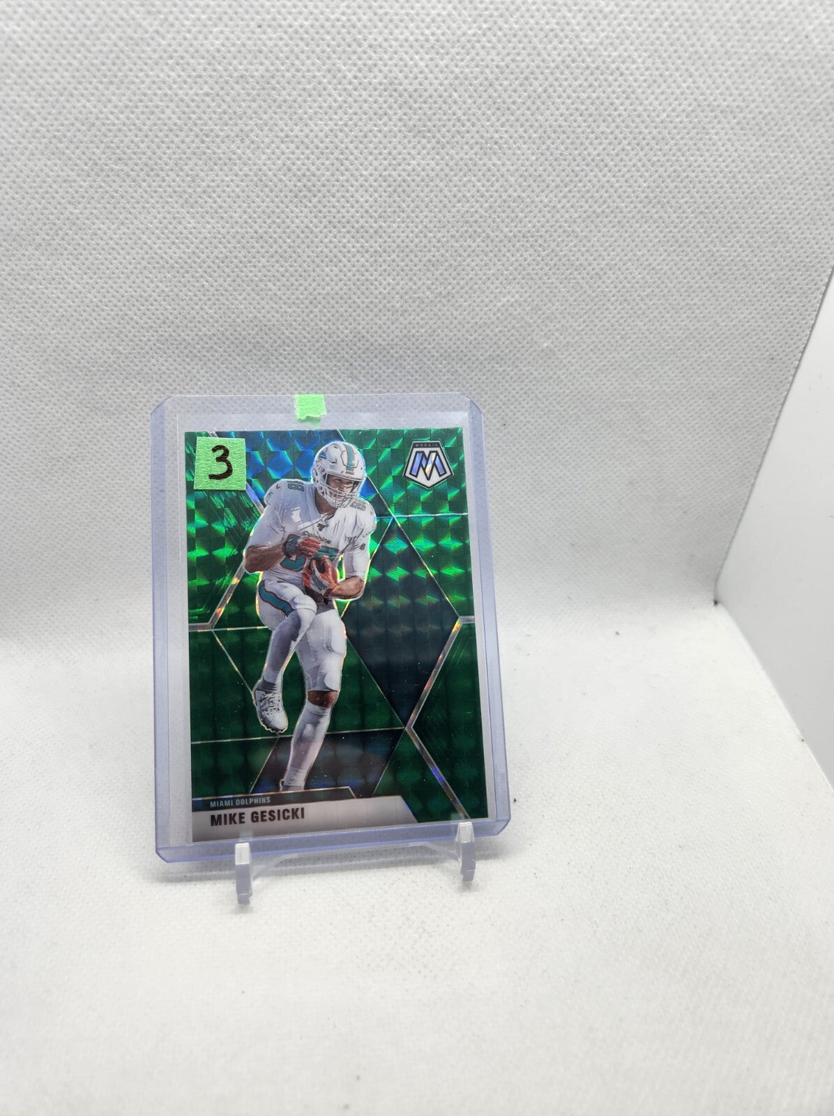 2020 Panini Mosaic Mike Gesicki Green Prizm #125 Miami Dolphins