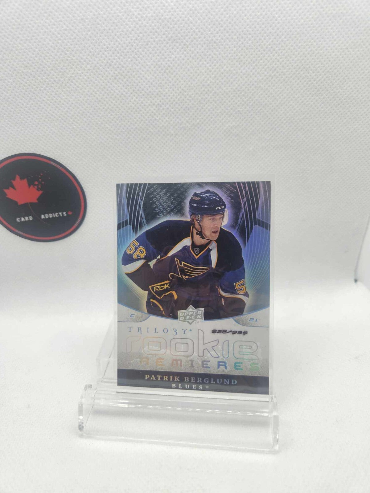 2008-09 Upper Deck Trilogy PATRIK BERGLUND Rookie Premieres /999 St Louis Blues