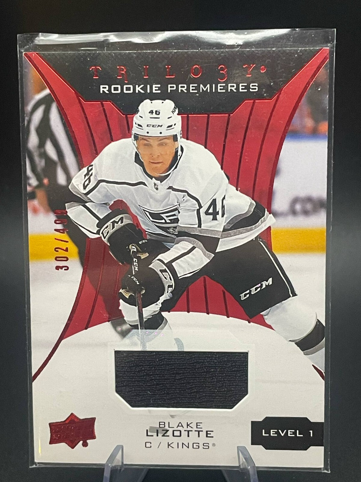 Blake Lizotte #54 - 2019-20 Trilogy - Rookies Red Material Relics Jersey /499