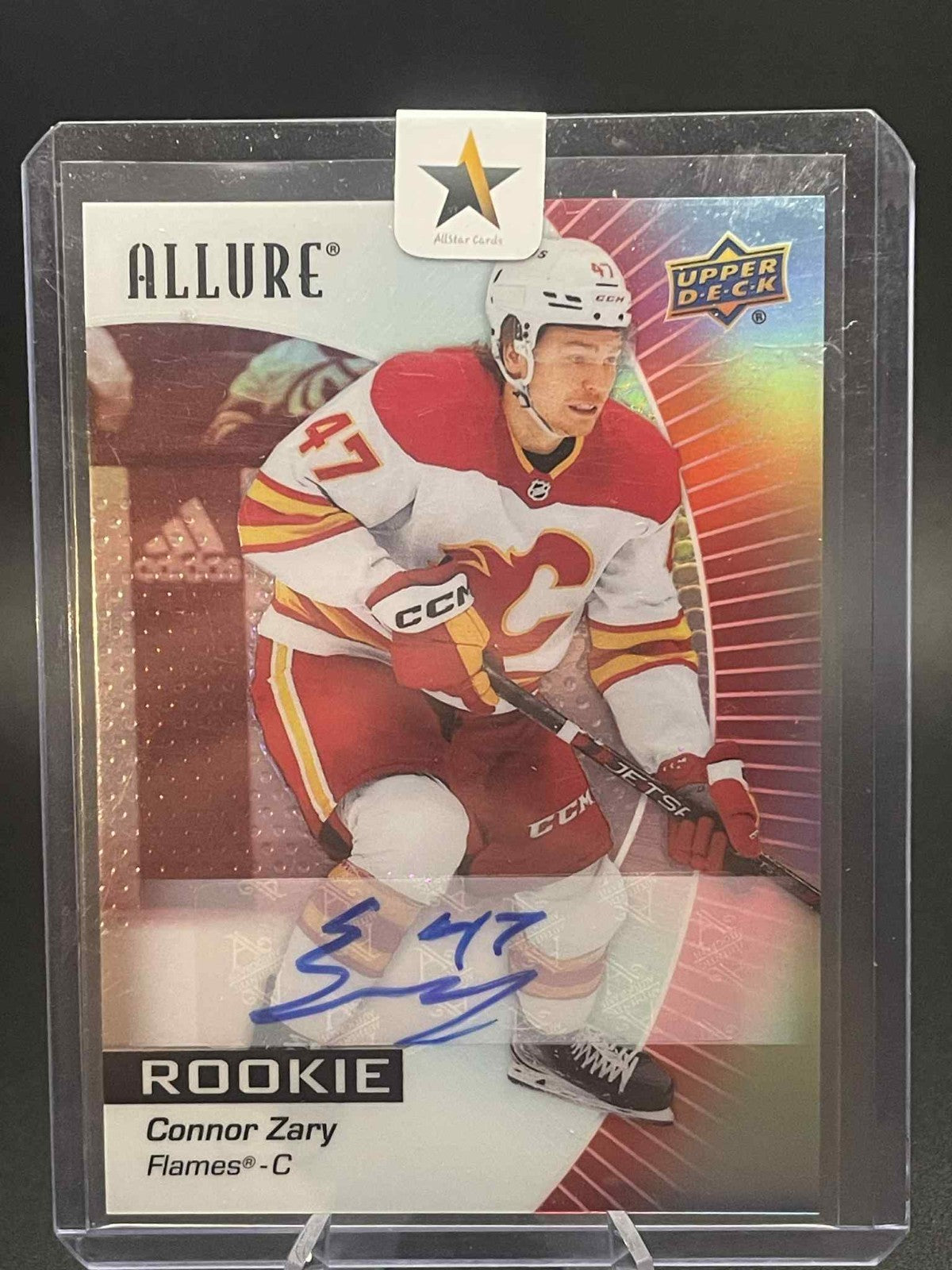 2023-24 Upper Deck Allure Rookies Red Rainbow Connor Zary #131 Rookie Auto RC
