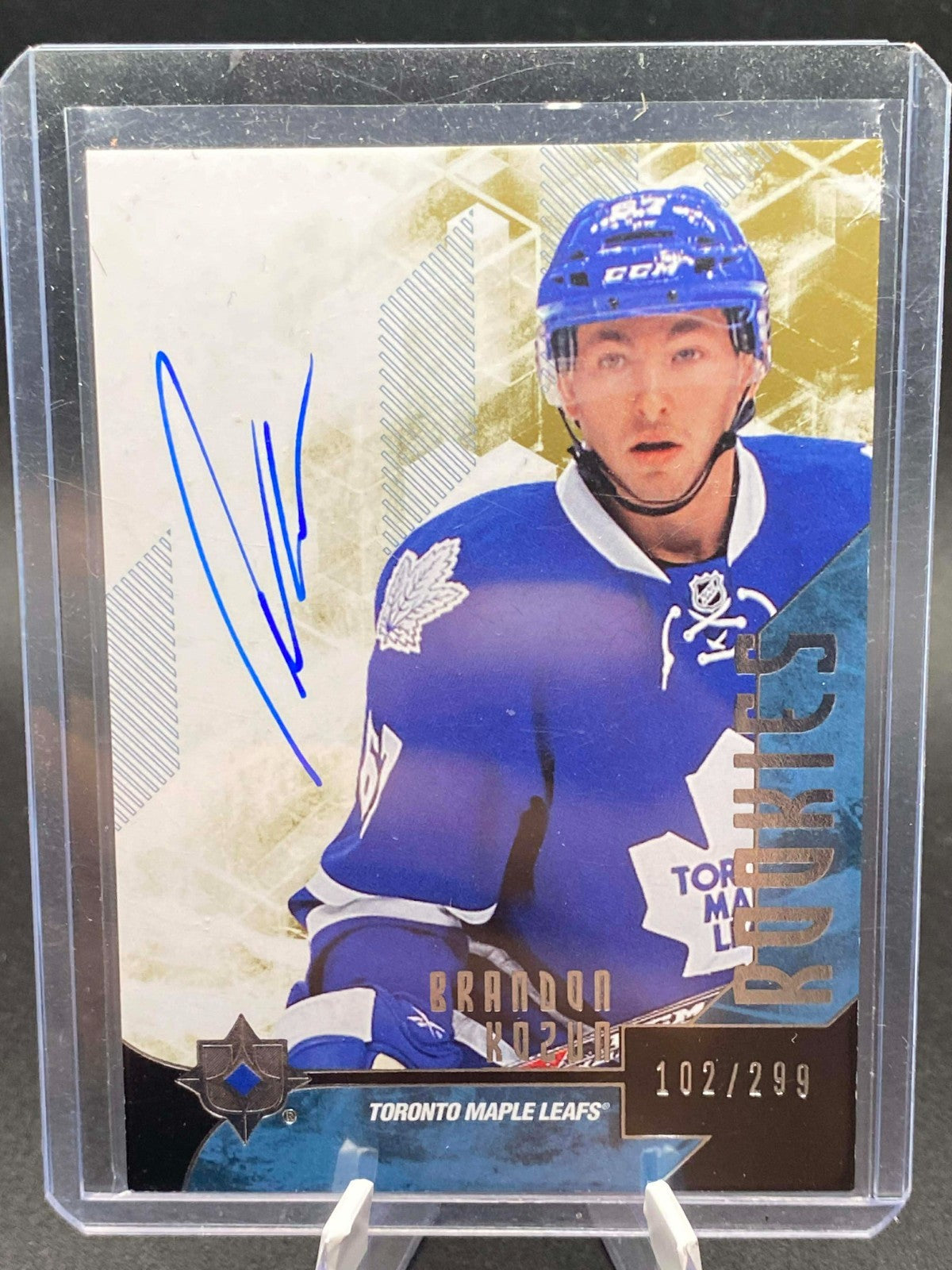 2014-15 Ultimate Collection Rookie AUTO 121 Brandon Kozun /299 Maple Leafs
