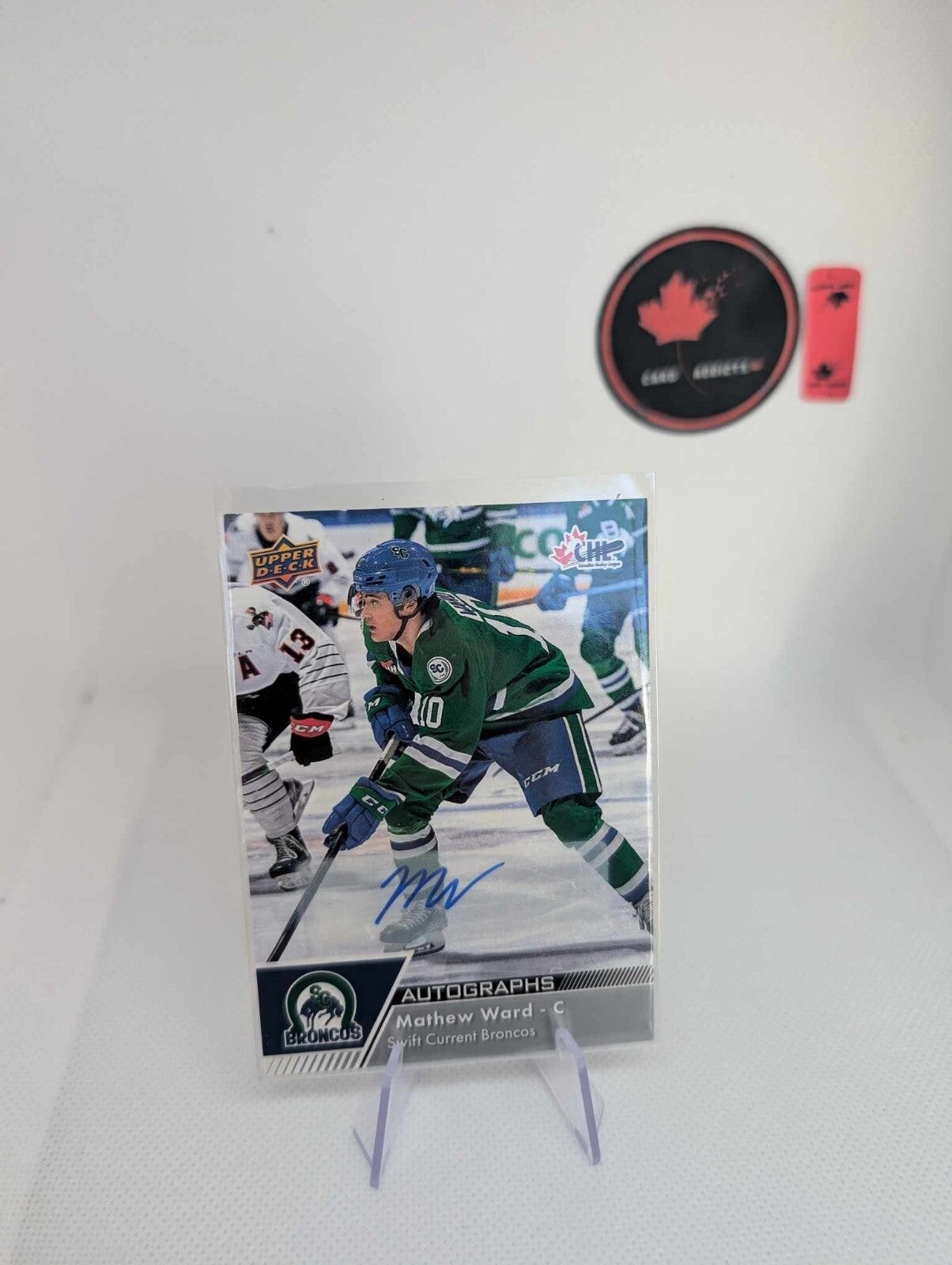 MATHEW WARD 2022-23 UPPER DECK CHL AUTOGRAPHS PARALLEL AUTO SP #63