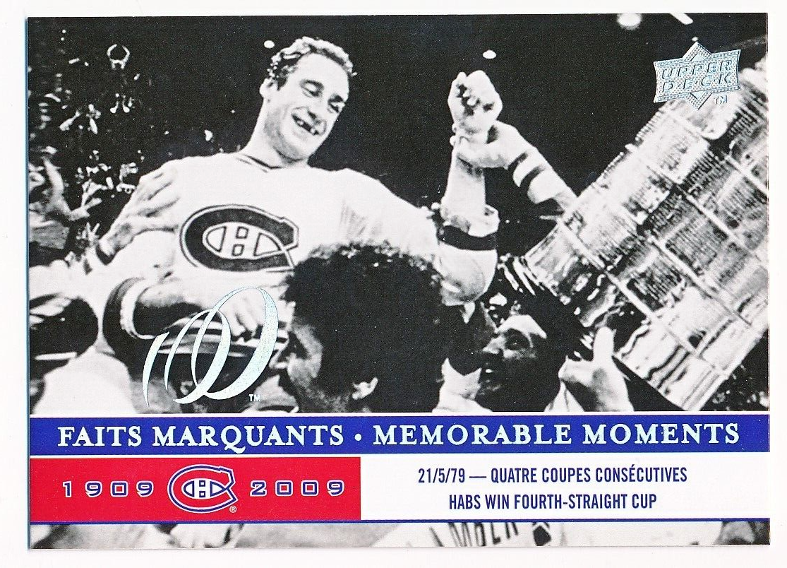 2008-09 MONTREAL CANADIENS CENTENNIAL MEMORABLE MOMENTS BOB GAINEY #296
