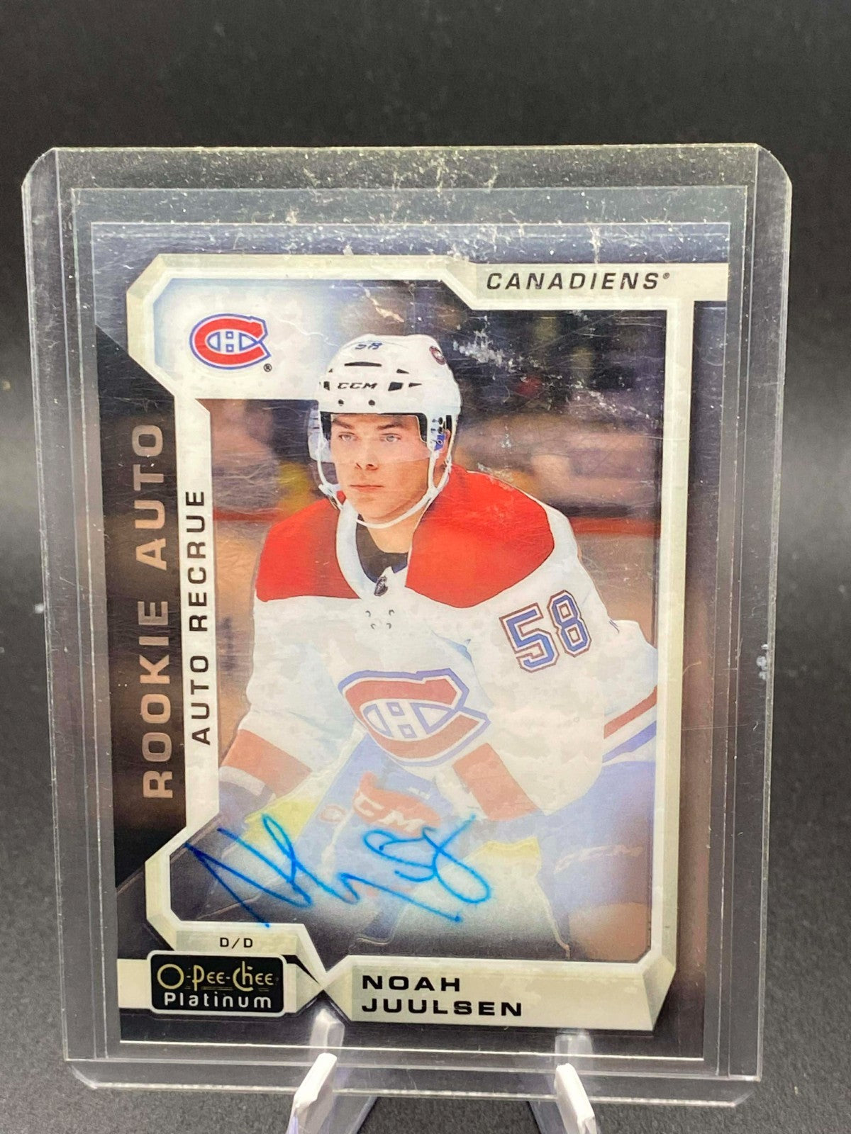 2018-19 O Pee Chee Platinum auto Noah Juulsen #R-NJ