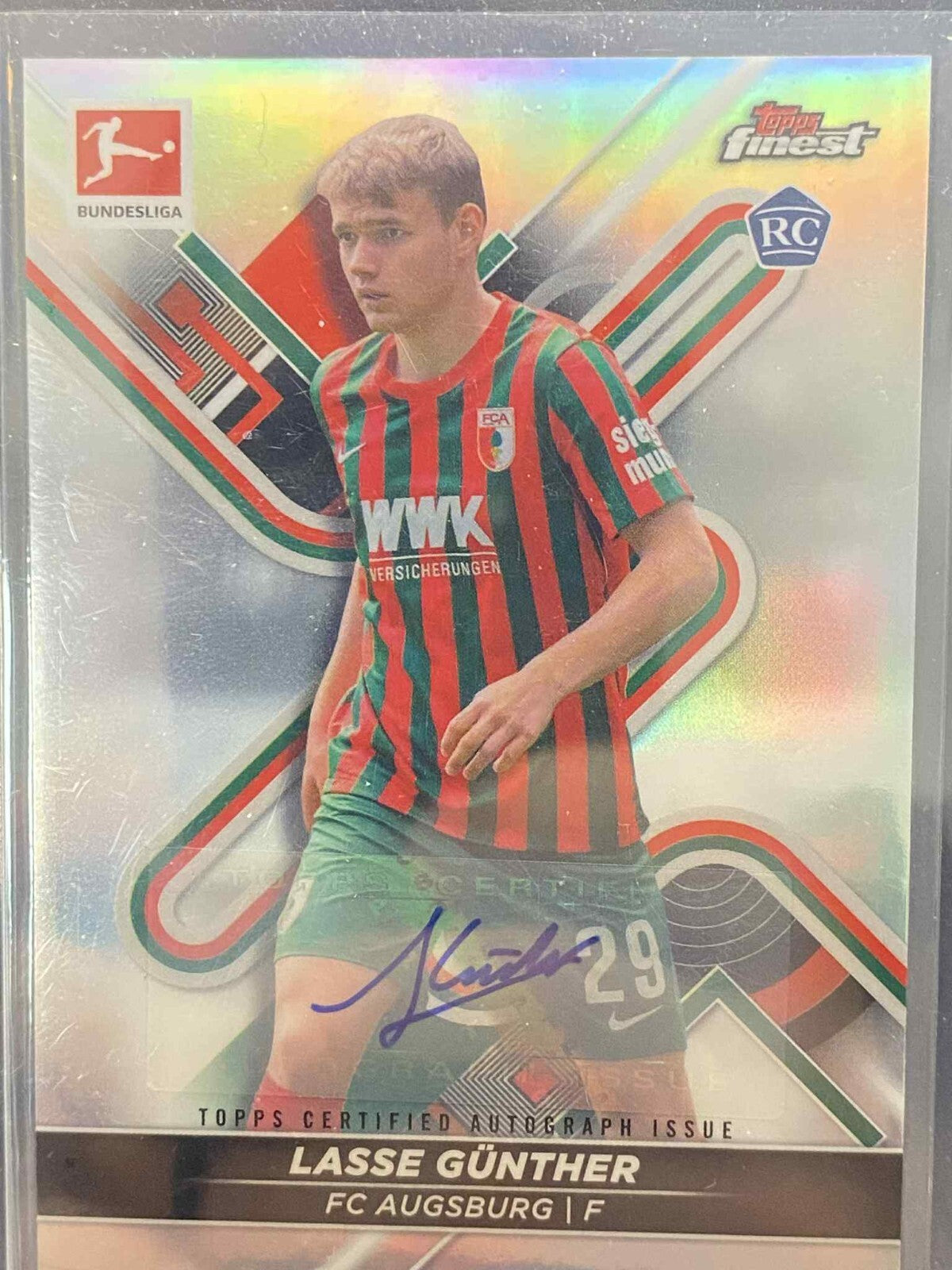 Lasse Gunther 2021-22 Topps Finest Bundesliga RC Rookie Auto Autograph
