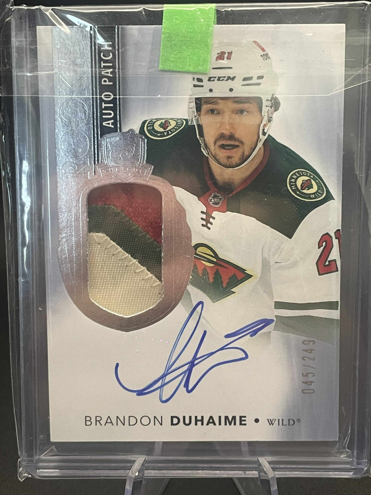 2021-22 UPPER DECK THE CUP ROOKIE PATCH AUTO BRANDON DUHAIME /249 #169