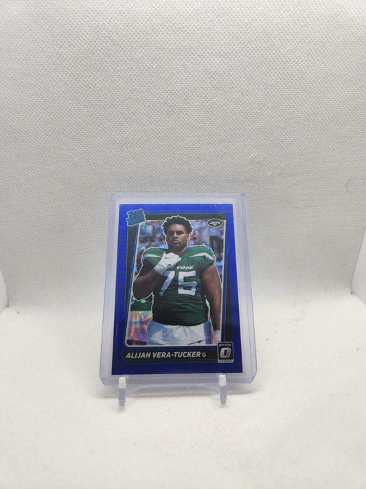 Alijah Vera-Tucker #264 Rated Rookie Blue Scope 2021 Donruss Optic Football Jets