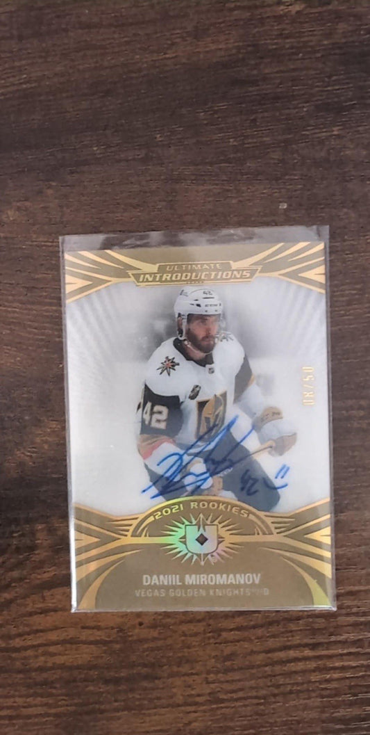 2021 Ultimate Collection Introductions Gold /50 Daniil Miromanov Rookie Auto RC
