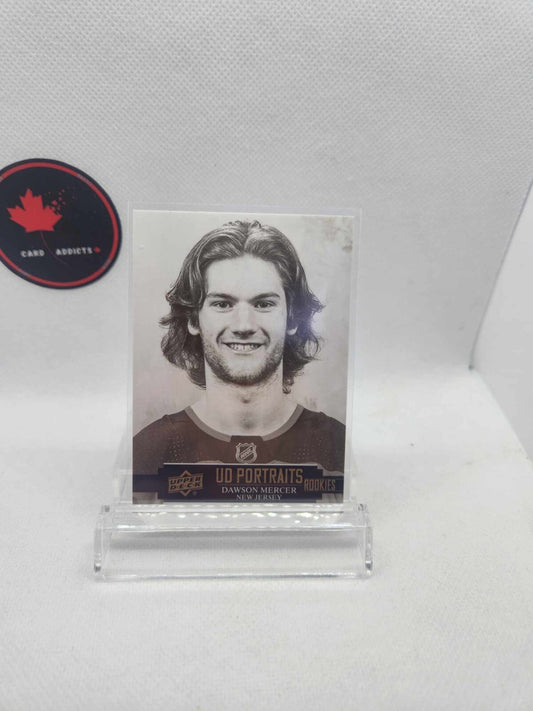 2021-22 Upper Deck Dawson Mercer UD Portraits Rookie Card Devils RC