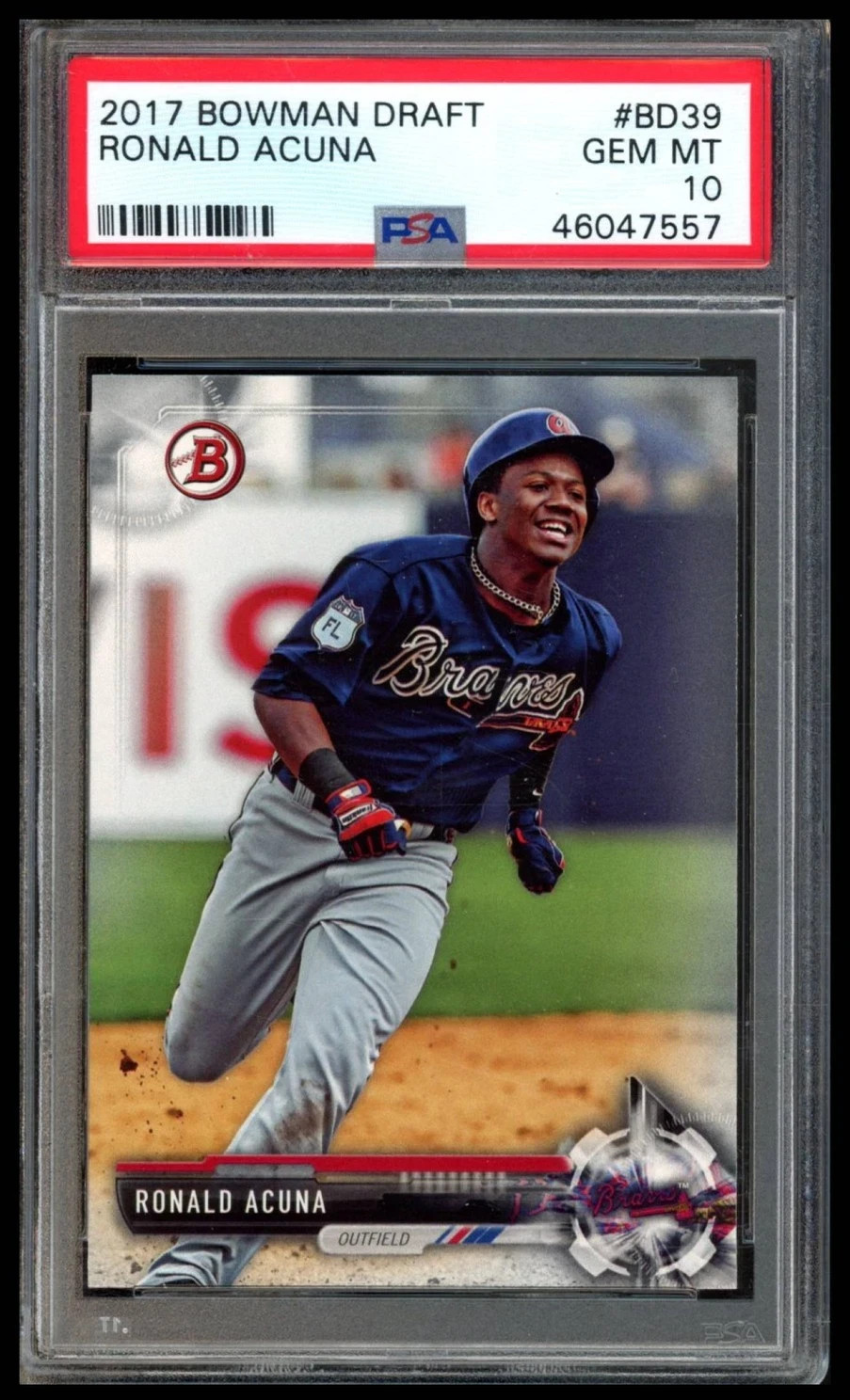 2017 BOWMAN DRAFT #BD-39 RONALD ACUNA PSA 10