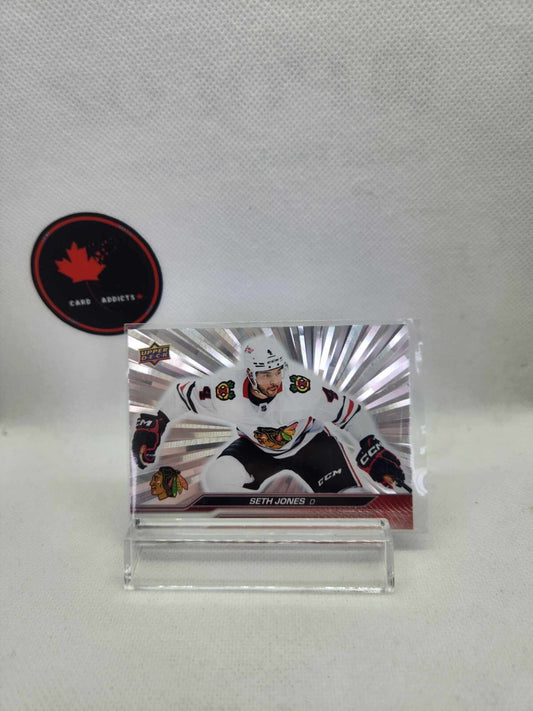 Seth Jones #39 UD 2023-24 Series 1 Silver Outburst Chicago Black Hawks