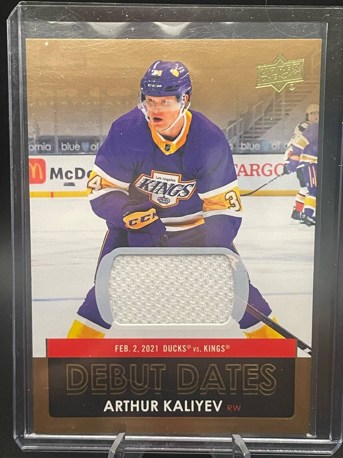 ARTHUR KALIYEV.LA KINGS DEBUT DATES JERSEY,21-22 UD #DD-4