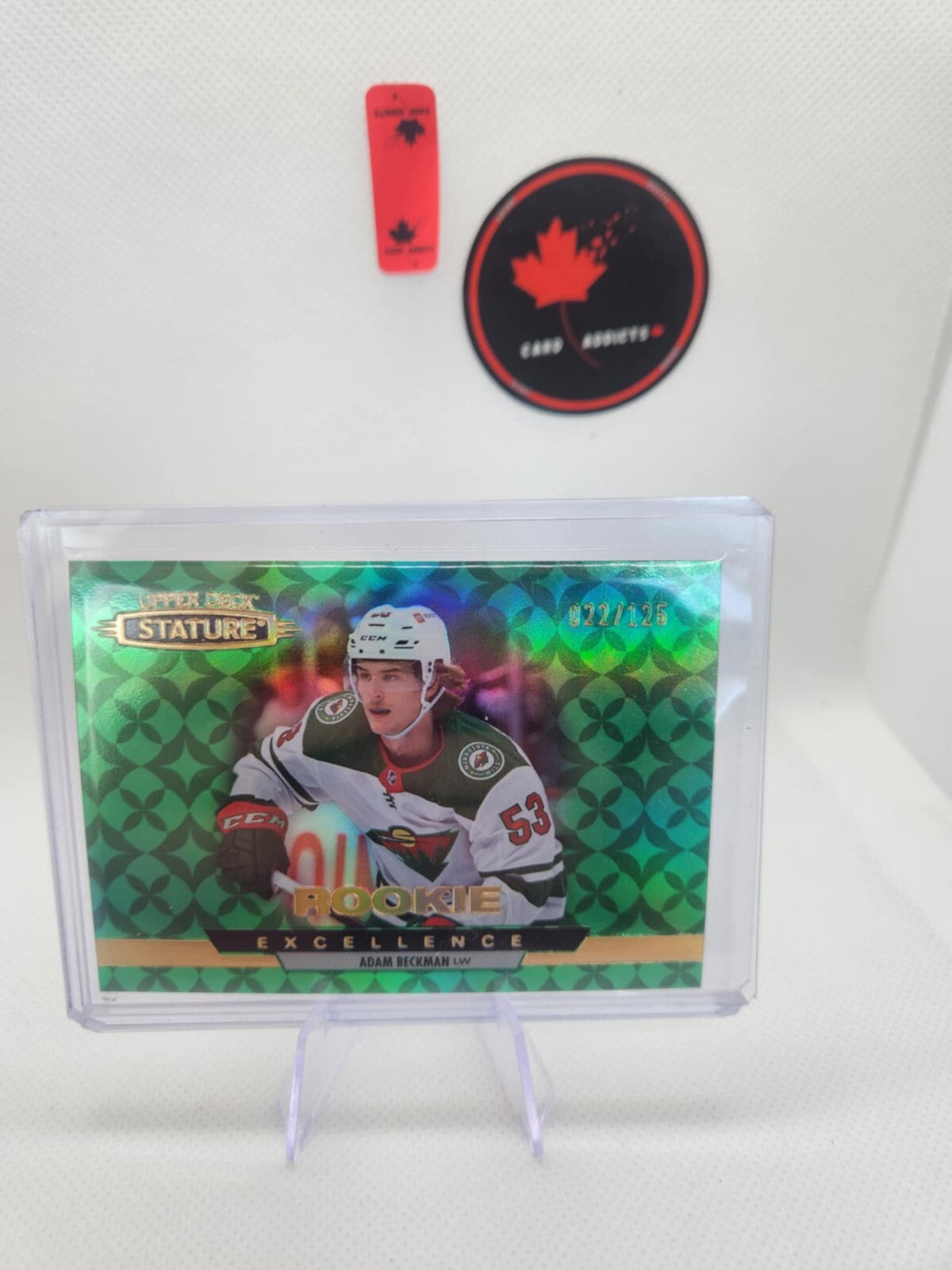 2021-22 UD - Stature - Rookie Excellence Adam Beckman RE-2 Green /125