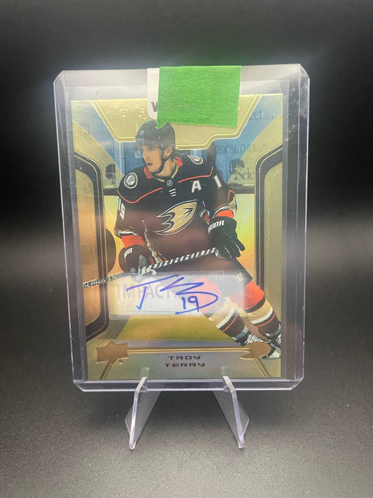 2023-24 Upper Deck Trilogy Auto Gold Troy Terry #19 Anaheim Ducks