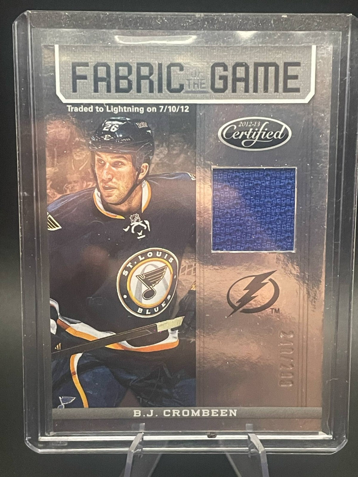 2012/13 Panini Certified FOG-BJC B.J. Crombeen Fabric of the Game Jersey Insert