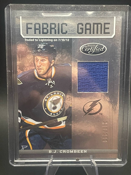 2012/13 Panini Certified FOG-BJC B.J. Crombeen Fabric of the Game Jersey Insert
