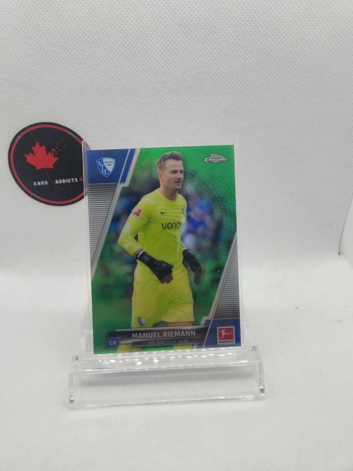 2021-22 Topps Chrome Bundesliga Manuel Riemann Green Refractor /99 & Refractor