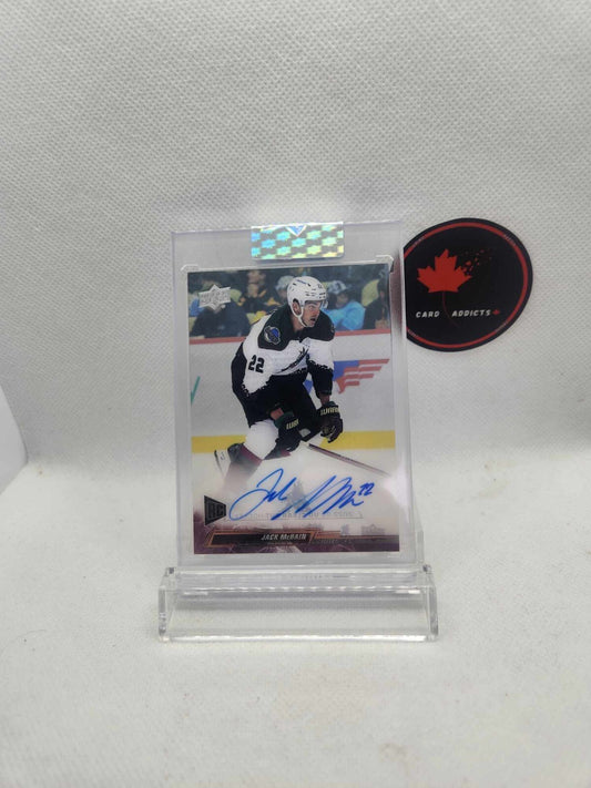 22-23 UD CLEAR CUT Hockey Rookie Auto CC-JM Jack McBain COYOTES 2 Available