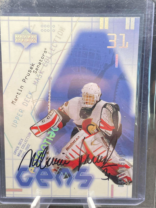 2001/2 Upper Deck Mask Martin Prusek Ottawa Senators RC /1500 Auto