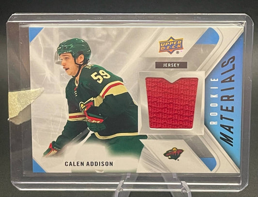 Calen Addison Rookie Materials Minnesota Wild 2021-22 Upper Deck RM-CA
