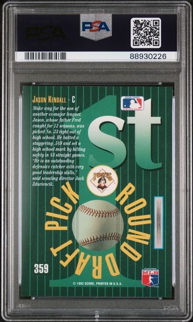 1993 Select #359 Jason Kendall PSA 8 RC ROOKIE PSA 8