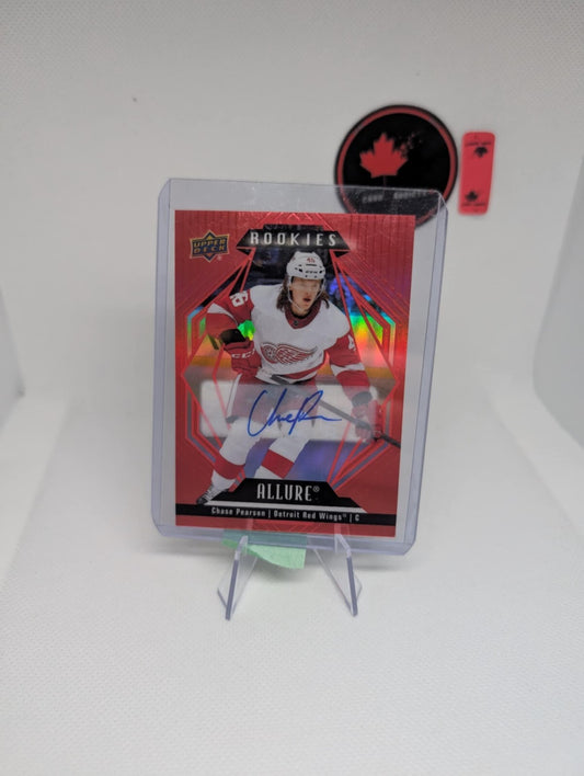 CHASE PEARSON 2022-23 Upper Deck Allure Red Rainbow Rookie Auto #147 Red Wings