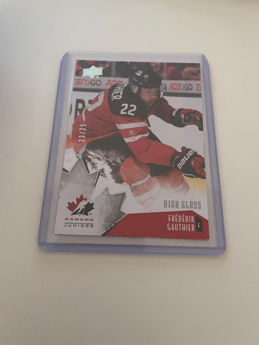 2015 Upper Deck Team Canada Juniors High Gloss /25 Frederik Gauthier #85 REF IJ