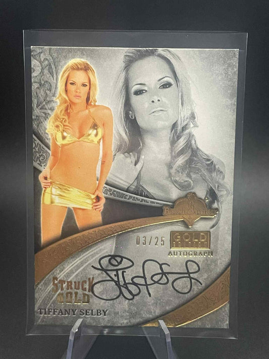 2013 Benchwarmer TIFFANY SELBY Struck Gold Bonus Card Auto/25 PLAYBOY Playmate