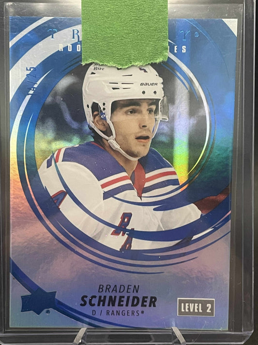 2022-23 Braden Schneider Trilogy Rookie Premieres Level 2 Blue RC #202 /25
