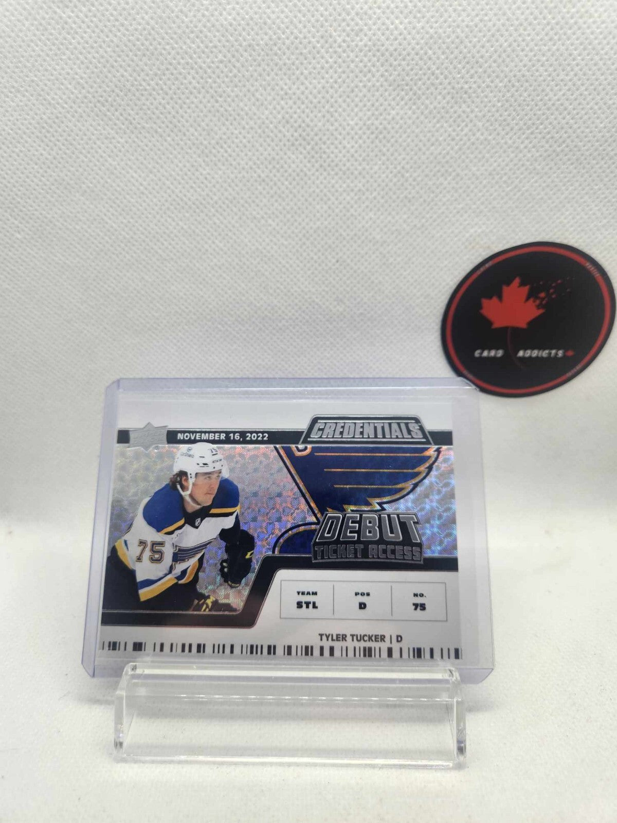 2022-23 Upper Deck Credentials Debut Ticket Access Tyler Tucker Horizontal