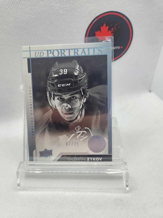 2017-18 UD Portraits VALENTIN ZYKOV Rookie /25 Blue ParallelCarolina Hurricanes