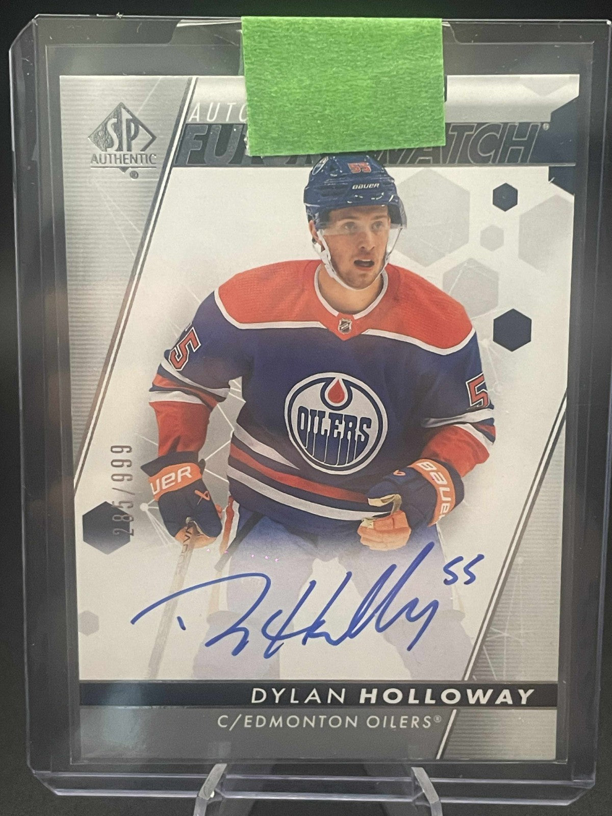 2022-23 SP Authentic #106 Dylan Holloway Future Watch Auto /999 RC OILERS BLUES