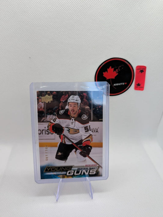2022-23 Upper Deck UD Exclusives Young Guns Brayden Tracey Rookie /100 #219